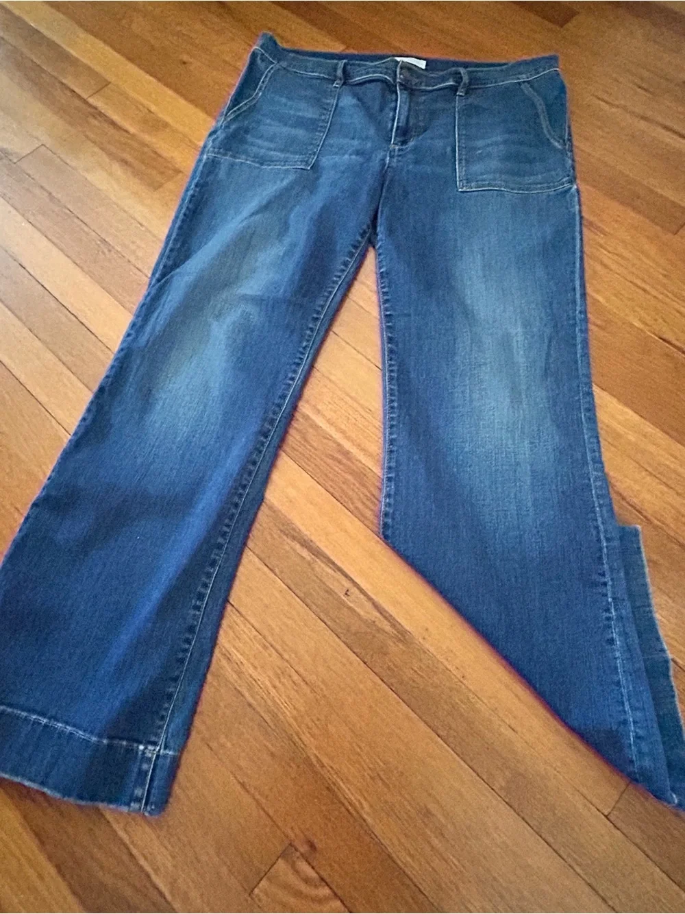 LOFT Mid Wash Blue Denim Wide-Leg Jeans